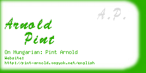 arnold pint business card